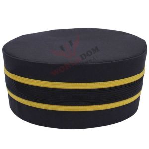 Universal Crown Cap Black with Gold Braid
