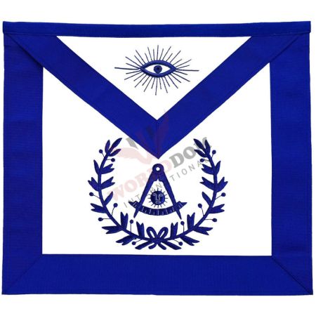 Wreath Embroidered Past Master Blue Lodge Apron
