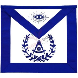 Wreath Embroidered Past Master Blue Lodge Apron